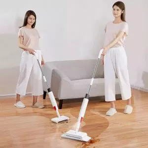 Xiaomi Deerma TB900 Sweeping and Mopping 2 in 1 Handheld Water Spraying Mop Floor Cleaner Rotatable Spiral Rolling Brush Sweeper