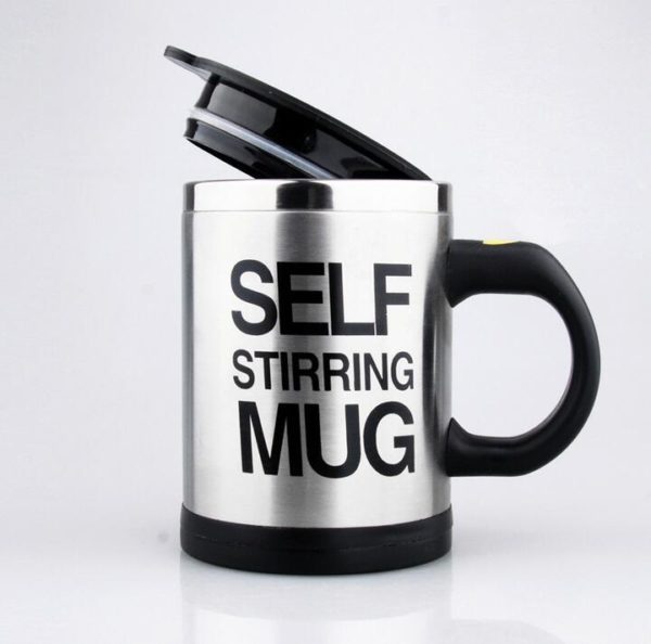 5 Colors Lazy Tazas Self Stirring Mug Coffee Cup Smart Stainless Steel Mugs Copos Inox Tea 3