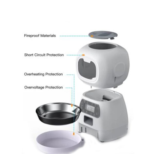 3 5L Automatic Pet Feeder Smart Food Dispenser For Cats Dogs Timer Stainless Steel Bowl Auto 3