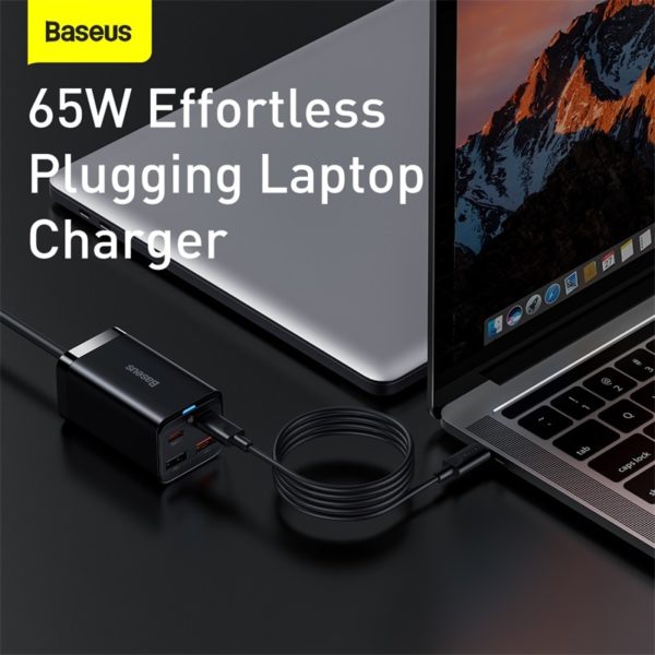 Baseus 65W GaN Charger Desktop Laptop Fast Charger 4 in 1 Adaptor For iPhone 13 12 1