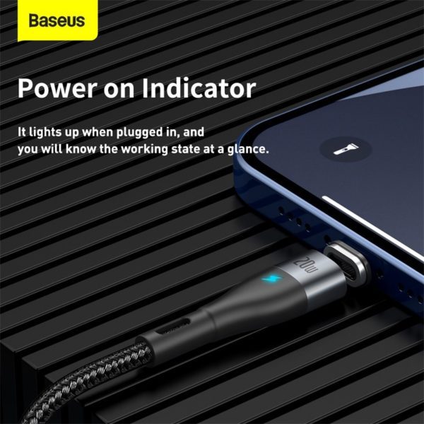 Baseus 20W USB C Magnetic Cable for iPhone 12 Pro Max X Fast Charging Cable for 5
