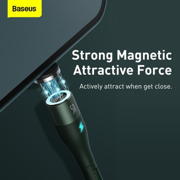 Baseus 5A Magnetic Cable USB C Type C Magnet Charger Cable For Huawei P40 P30 Xiaomi 1