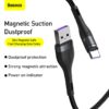 Baseus 5A Magnetic Cable USB C Type C Magnet Charger Cable For Huawei P40 P30 Xiaomi 3