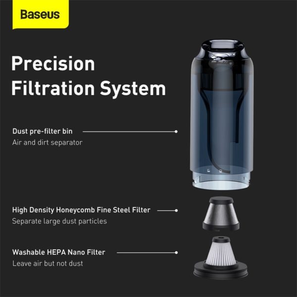 Baseus H5 Handheld Wireless Vacuum Cleaner 16KPa Powerful Suction Home Use Handy Cordless Vacuum Cleaner Portable 3