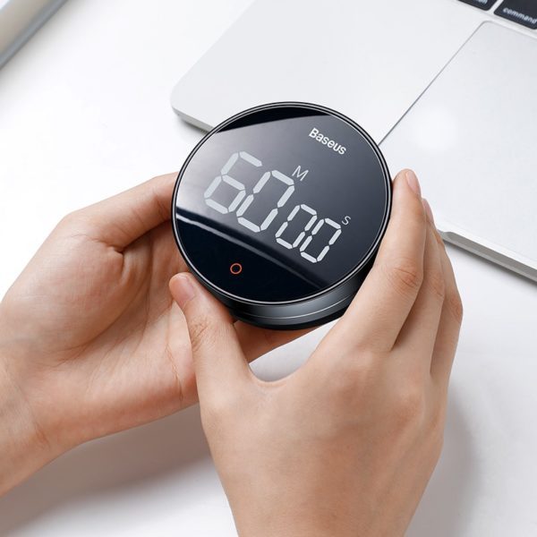 Baseus Magnetic Countdown Alarm Clock Kitchen Timer Manual Digital Timer Stand Desk Clock Cooking Timer Shower 1
