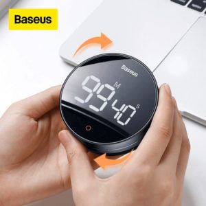 Baseus Magnetic Countdown Alarm Clock Kitchen Timer Manual Digital Timer Stand Desk Clock Cooking Timer Shower