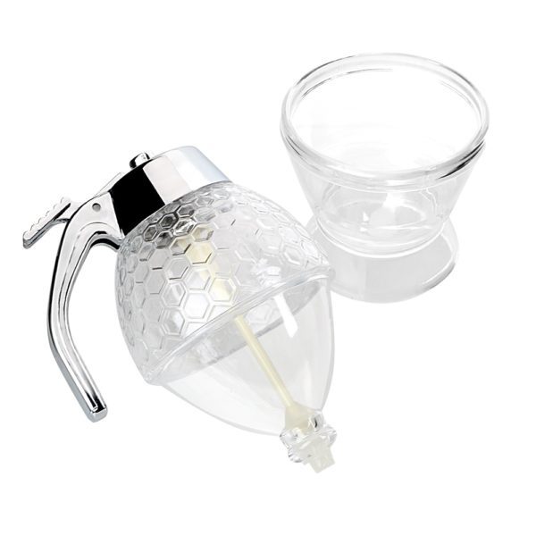 New Juice Syrup Cup Bee Drip Dispenser Kettle Kitchen Accessories Honey Jar Container Storage Pot Stand 3