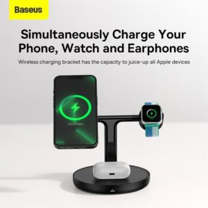 Baseus Swan 3 in 1 Magnetic Wireless Charger Stand 20W for iPhone 13 12 pro max