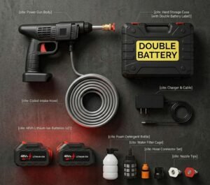 Original BrandCleanz Car Wash Machine 2 BATTERY Portable 48V Battery, Wireless and Powerful