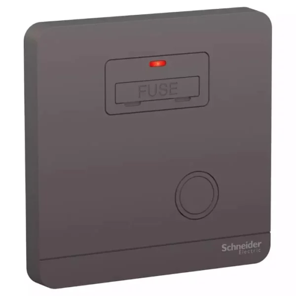 Schneider AvatarOn, fused connection, 13A, 250V, neon, Dark grey E8330FSGN_DG