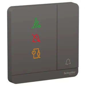 Schneider AvatarOn, push button for doorbell, 10A, 250V, LED, Dark Grey E8331BPDMW_DG