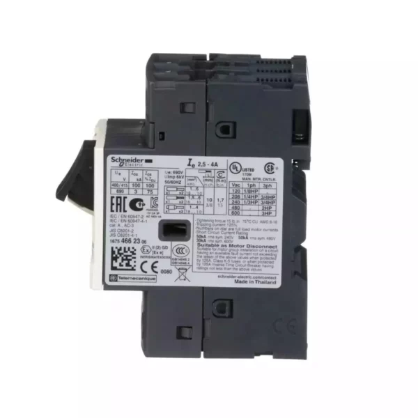 Schneider Motor circuit breaker, TeSys GV2, 3P, 20-25 A, thermal magnetic, screw clamp terminals - Image 3