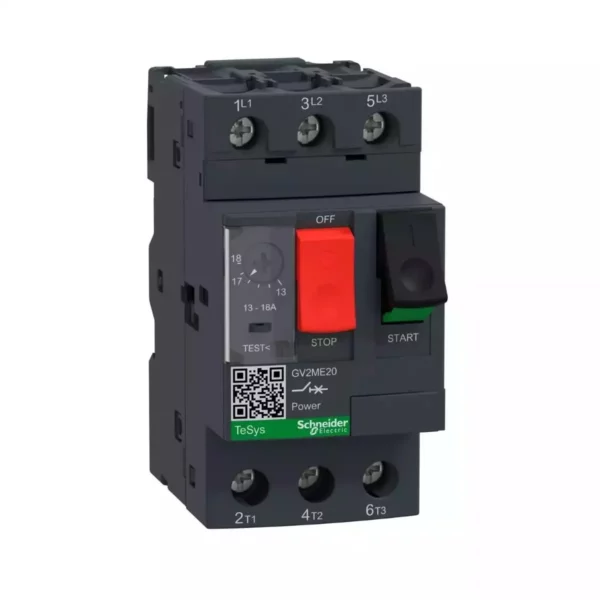 Schneider Motor circuit breaker, TeSys GV2, 3P, 13-18 A, thermal magnetic, screw clamp terminals