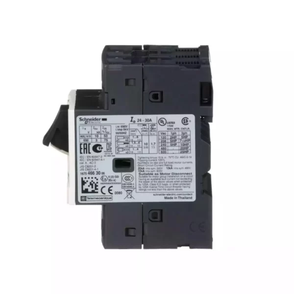 Schneider Motor circuit breaker, TeSys GV2, 3P, 24-32 A, thermal magnetic, screw clamp terminals - Image 3