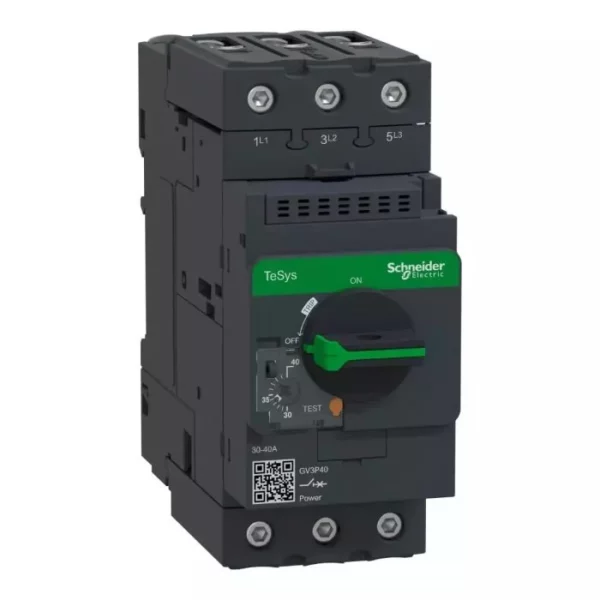 Schneider Motor circuit breaker, TeSys GV3, 3P, 30-40 A, thermal magnetic, EverLink terminals
