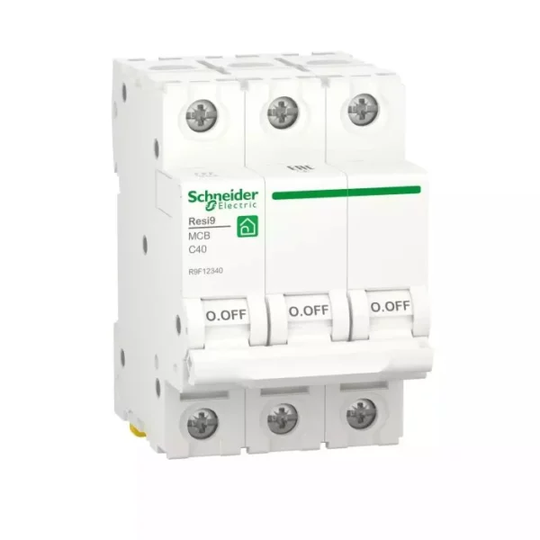 Schneider Miniature circuit breaker (MCB), Resi9, 3P, 40A, C curve, 6000A (IEC/EN 60898-1)