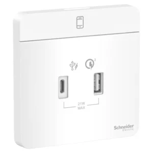Schneider AvatarOn, USB charger, type A + C, 2.1â€¦3 A, White E8332ACQUSB_WE