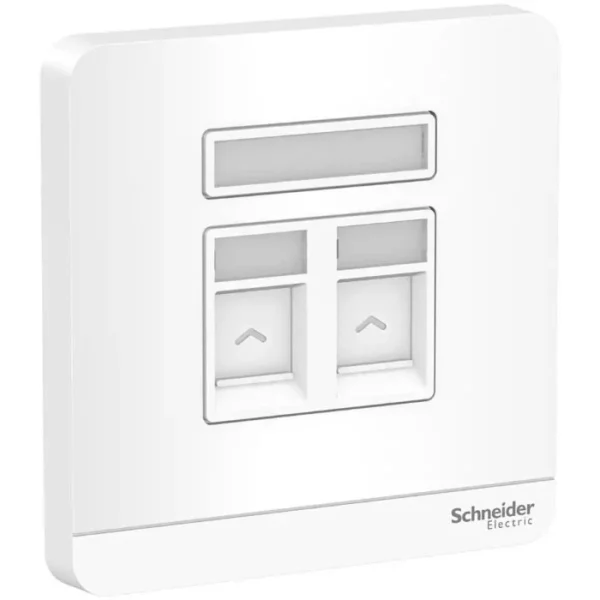 Schneider AvatarOn, 2 data sockets, RJ45, cat6e, shuttered, White E8332RJS6_WE