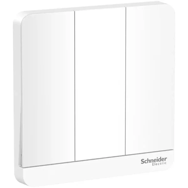Schneider AvatarOn, 3 switches, 16AX, 250V, 1 way, LED, Metal Gold Hairline E8333L1LED_GH