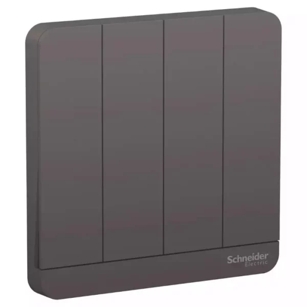 Schneider AvatarOn, 4 switches, 16AX, 250V, 1 way, Dark Grey E8334L1_DG