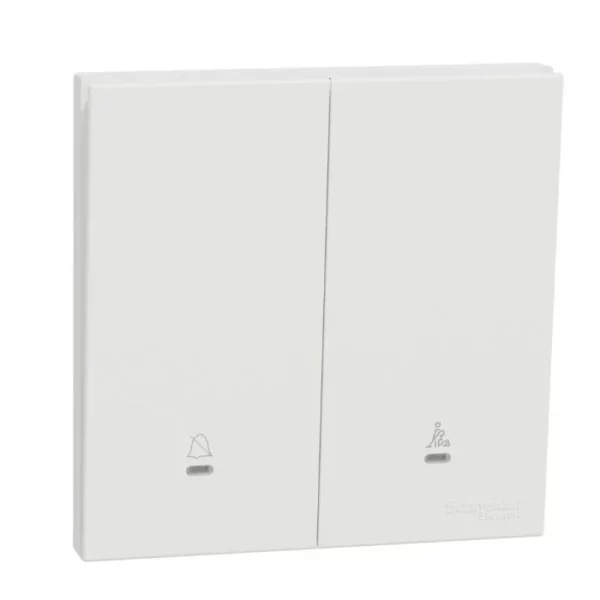 Schneider Switch, AvatarOn C, 16AX, 2 gang, with Neon indicator, with C & P symbol, white E8732DMS_WE