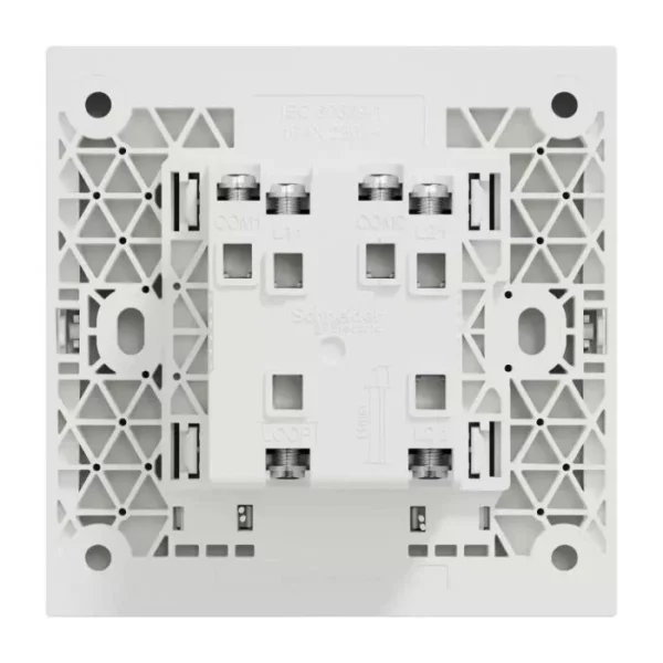 Schneider Switch, AvatarOn C, 16AX, 2 gang, with Neon indicator, with C & P symbol, white E8732DMS_WE - Image 2