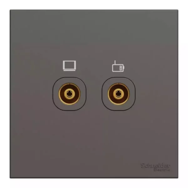 Schneider TV Master/FM socket, AvatarOn C, 2 gangs, dark grey E8732TVFMM_DG - Image 3