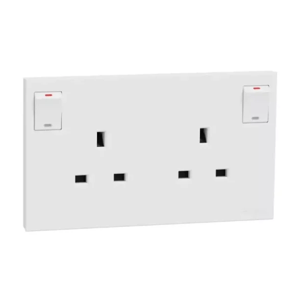 Schneider 13A 250V2G w_ SW Soc with LED WE E87T25N_WE