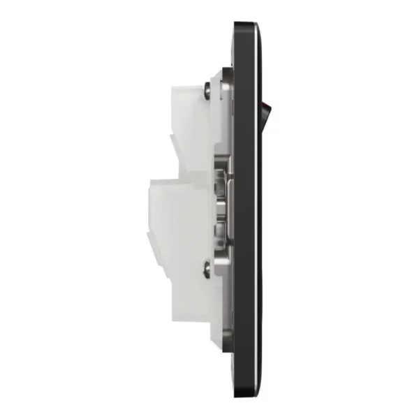 Schneider Switched socket, Unica X, 13A, 250V, 1 gang,Jet Black ,NUX15_JB - Image 5