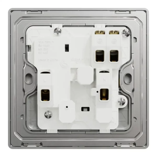 Schneider Switched socket, Unica X, 13A, 250V, 1 gang, Stainless Steel ,NUX15_SS - Image 3