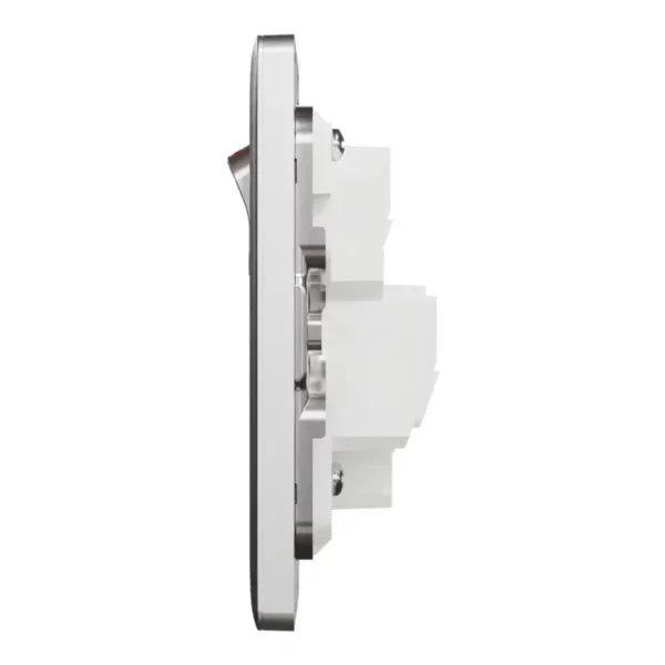 Schneider Switched socket, Unica X, 13A, 250V, 1 gang, Stainless Steel ,NUX15_SS - Image 4
