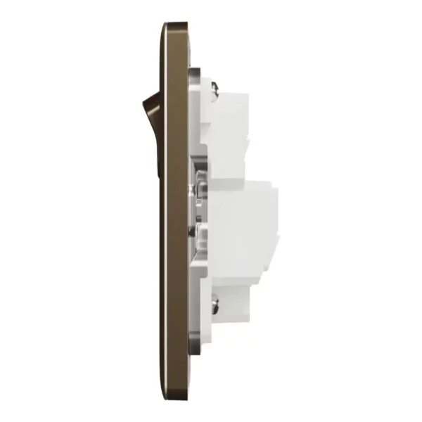 Schneider Switched socket, Unica X, 13A, 250V, 1 gang, 2 pole, Antique Bronze ,NUX15D_AB - Image 4