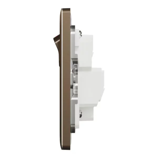 Schneider Switched socket, Unica X, 13A, 250V, 1 gang, 2 pole, Dark Bronze ,NUX15D_DB - Image 4