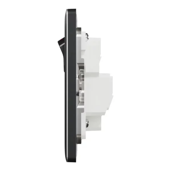 Schneider Switched socket, Unica X, 13A, 250V, 1 gang, 2 pole, Dark Grey ,NUX15D_DG - Image 4