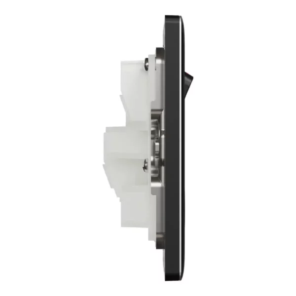 Schneider Switched socket, Unica X, 13A, 250V, 1 gang, 2 pole,Jet Black ,NUX15D_JB - Image 5