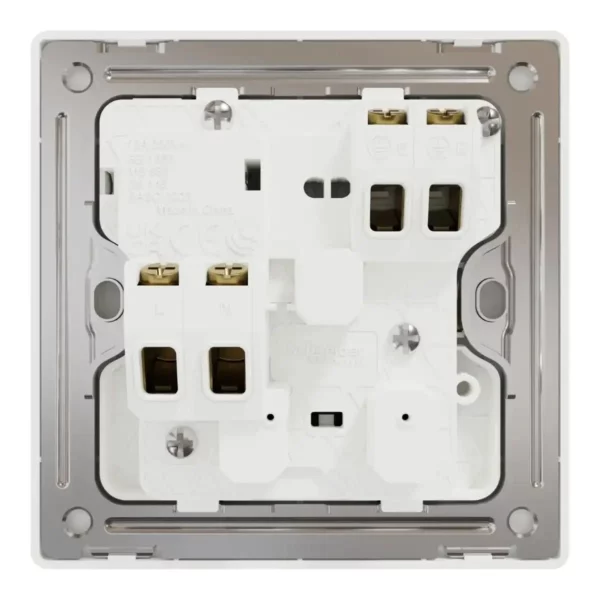 Schneider Switched socket, Unica X, 13A, 250V, 1 gang, 2 pole, Painted White ,NUX15D_PW - Image 3