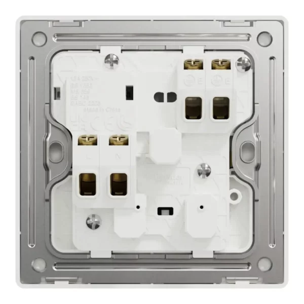 Schneider Switched socket, Unica X, 13A, 250V, 1 gang, 2 pole, Stainless Steel ,NUX15D_SS - Image 3
