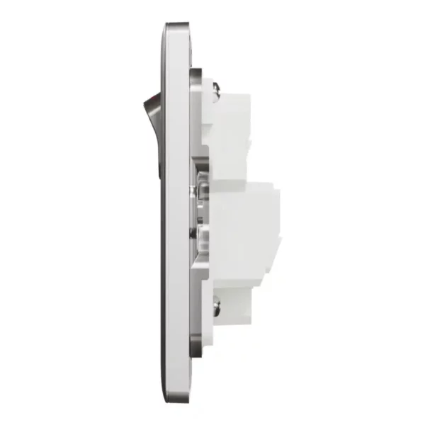 Schneider Switched socket, Unica X, 13A, 250V, 1 gang, 2 pole, Stainless Steel ,NUX15D_SS - Image 4