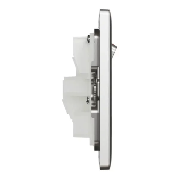 Schneider Switched socket, Unica X, 13A, 250V, 1 gang, 2 pole, Stainless Steel ,NUX15D_SS - Image 5