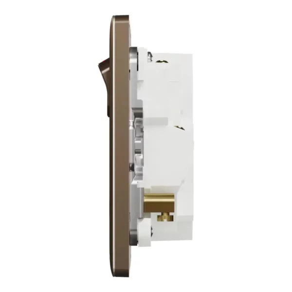 Schneider Switched socket with USB, Unica X, 13A, 250V, 2 pole, type A+C, 21W, Dark Bronze ,NUX15DACQUS_DB - Image 4