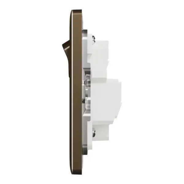 Schneider Switched socket, Unica X, 13A, 250V, 1 gang, 2 pole, with LED, Antique Bronze, NUX15DN_AB - Image 4