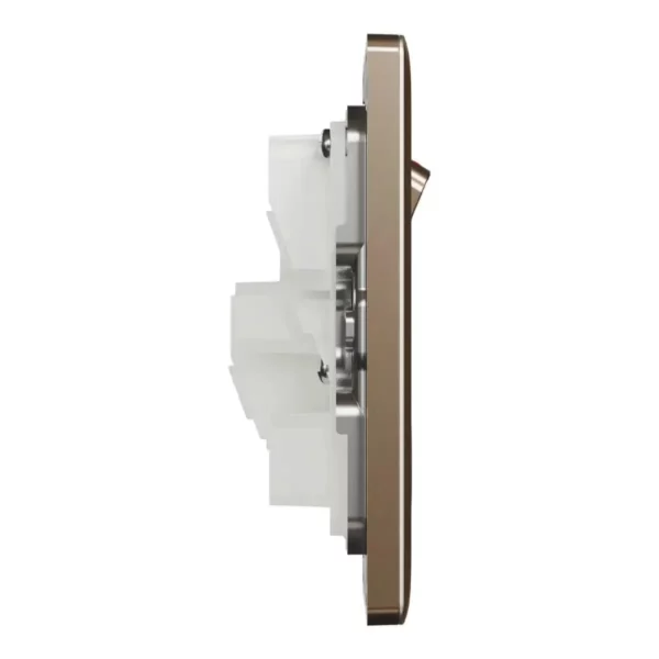 Schneider Switched socket, Unica X, 13A, 250V, 1 gang, 2 pole, with LED, Dark Bronze, NUX15DN_DB - Image 5
