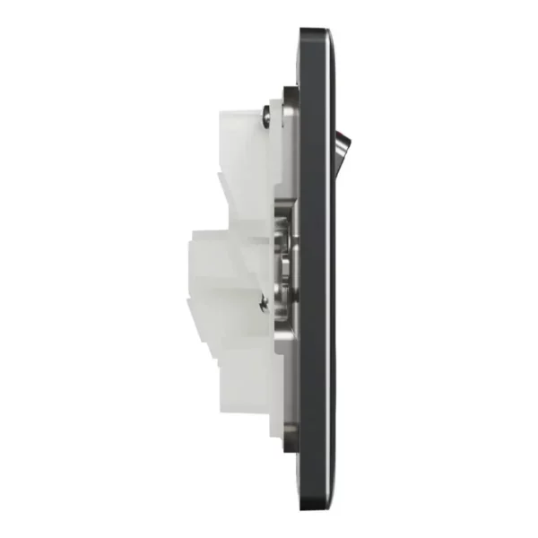 Schneider Switched socket, Unica X, 13A, 250V, 2 pole, with LED, Dark Grey ,NUX15DN_DG - Image 5