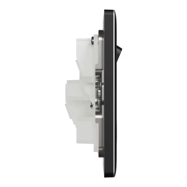 Schneider Switched socket, Unica X, 13A, 250V, 1 gang, 2 pole, with LED,Jet Black ,NUX15DN_JB - Image 5