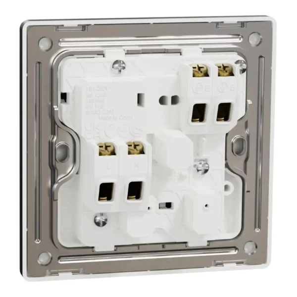 Schneider Switched socket, Unica X, 13A, 250V, 1 gang, 2 pole, with LED,Jet Black ,NUX15DN_JB - Image 8
