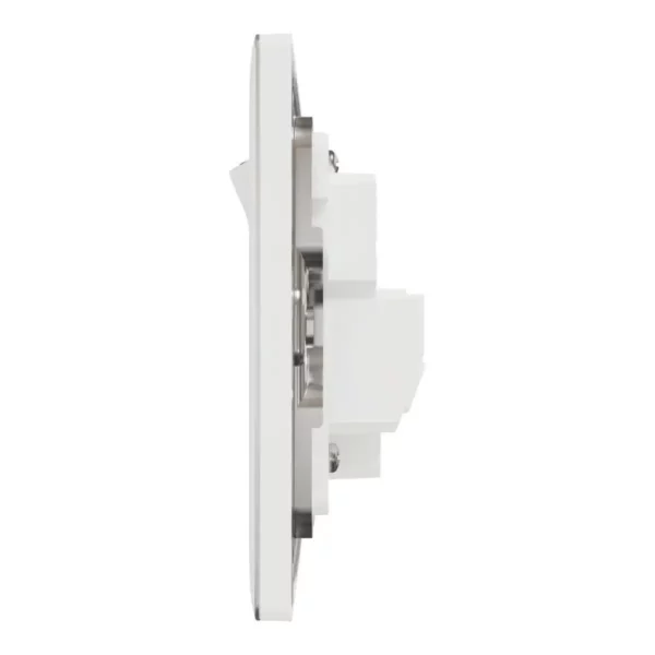Schneider Switched socket, Unica X, 13A, 250V, 1 gang, 2 pole, with LED, Painted White ,NUX15DN_PW - Image 4