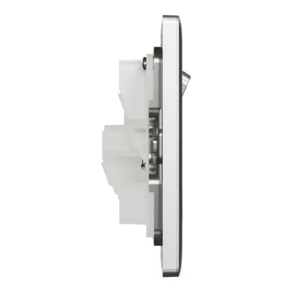 Schneider Switched socket, Unica X, 13A, 250V, 1 gang, 2 pole, with LED, Stainless Steel ,NUX15DN_SS - Image 5