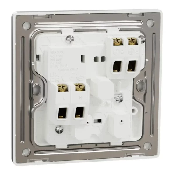 Schneider Switched socket, Unica X, 13A, 250V, 1 gang, 2 pole, with LED, Stainless Steel ,NUX15DN_SS - Image 8