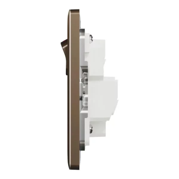 Schneider Switched socket, Unica X, 13A, 250V, 1 gang, with LED, Dark Bronze ,NUX15N_DB - Image 4