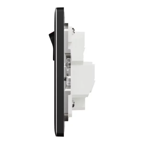 Schneider Switched socket, Unica X, 13A, 250V, 1 gang, with LED,Jet Black ,NUX15N_JB - Image 4